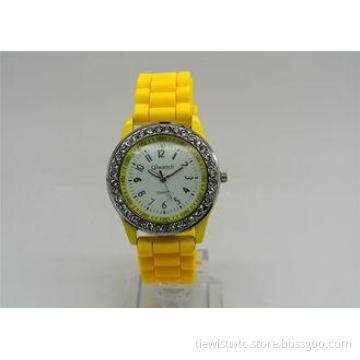 Waterproof Alloy Time Icing watches silicone strap with inn